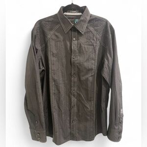 Roar Classic Men’s Embroidered Western Button-Down Shirt Size Large